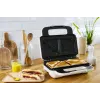 Võileivaküpsetaja Tefal SW7011 — 850 W, roostevaba teras ja valge, kompaktne 238×276×98 mm