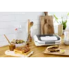Võileivaküpsetaja Tefal SW7011 — 850 W, roostevaba teras ja valge, kompaktne 238×276×98 mm