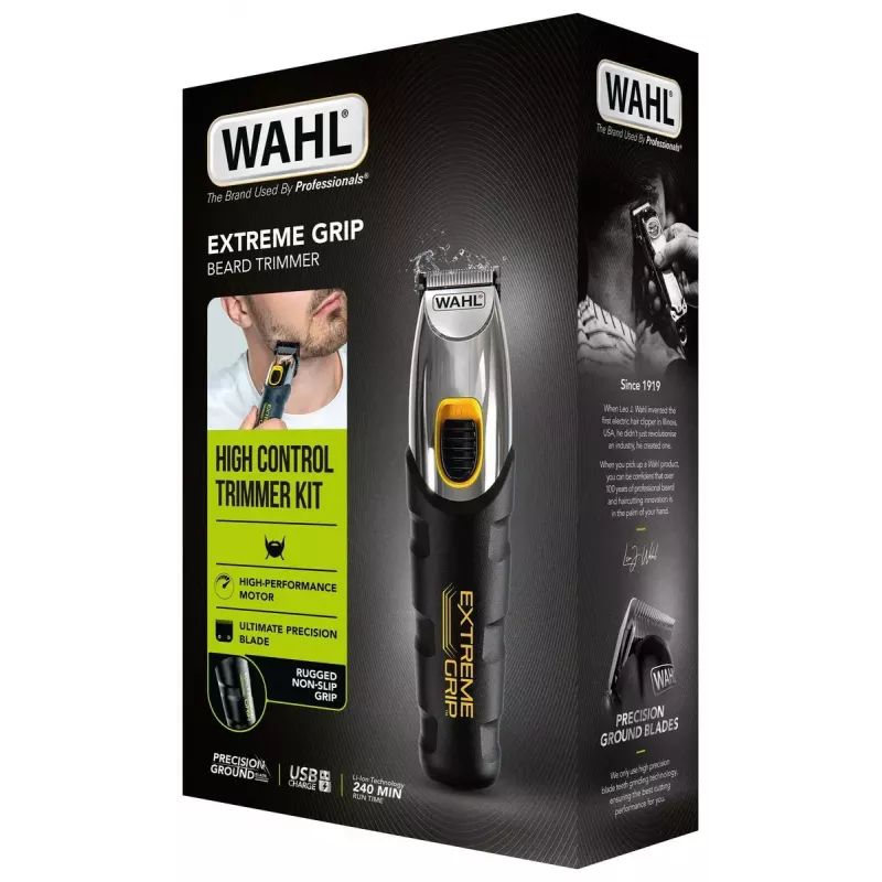 Juukselõikusmasin Wahl Extreme Grip vahelduvvoolu-/akutoitega, juhtmeta, liitiumioonaku, 240 min tööaega, 12 pikkuseastet, roostevabast terasest tera, lõikelaius 3 cm, must