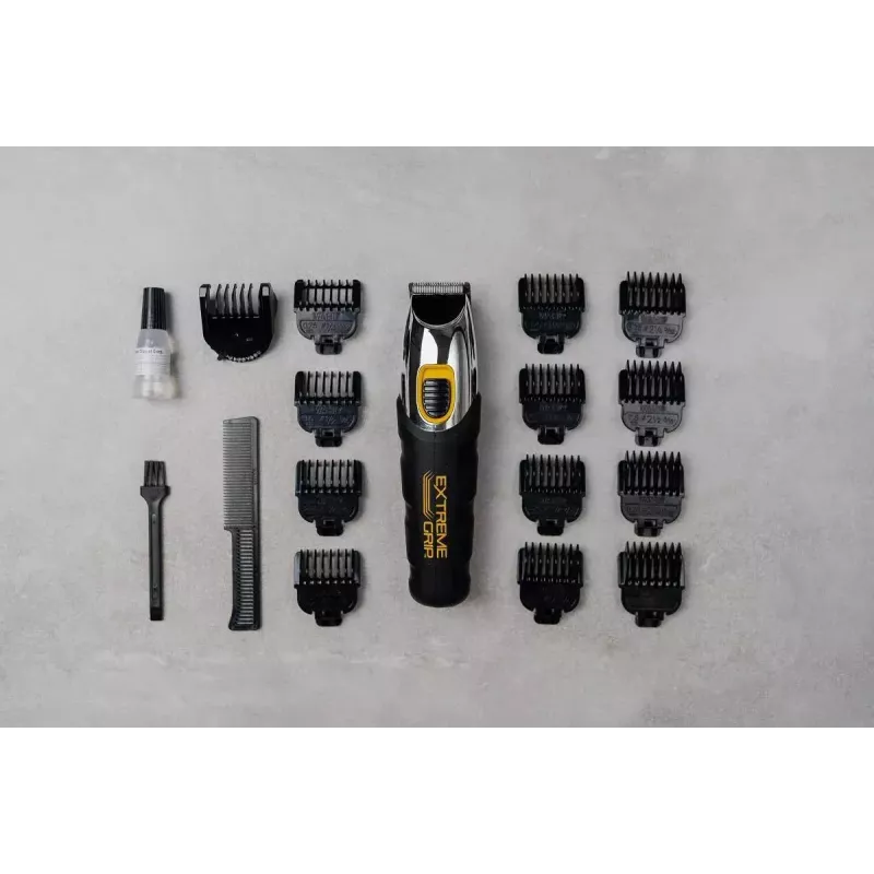 Juukselõikusmasin Wahl Extreme Grip vahelduvvoolu-/akutoitega, juhtmeta, liitiumioonaku, 240 min tööaega, 12 pikkuseastet, roostevabast terasest tera, lõikelaius 3 cm, must