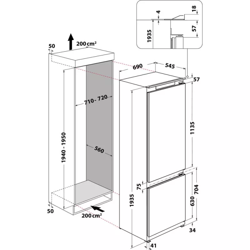 Whirlpool SP40 812 EU 2 Sisseehitatav 400 L valge