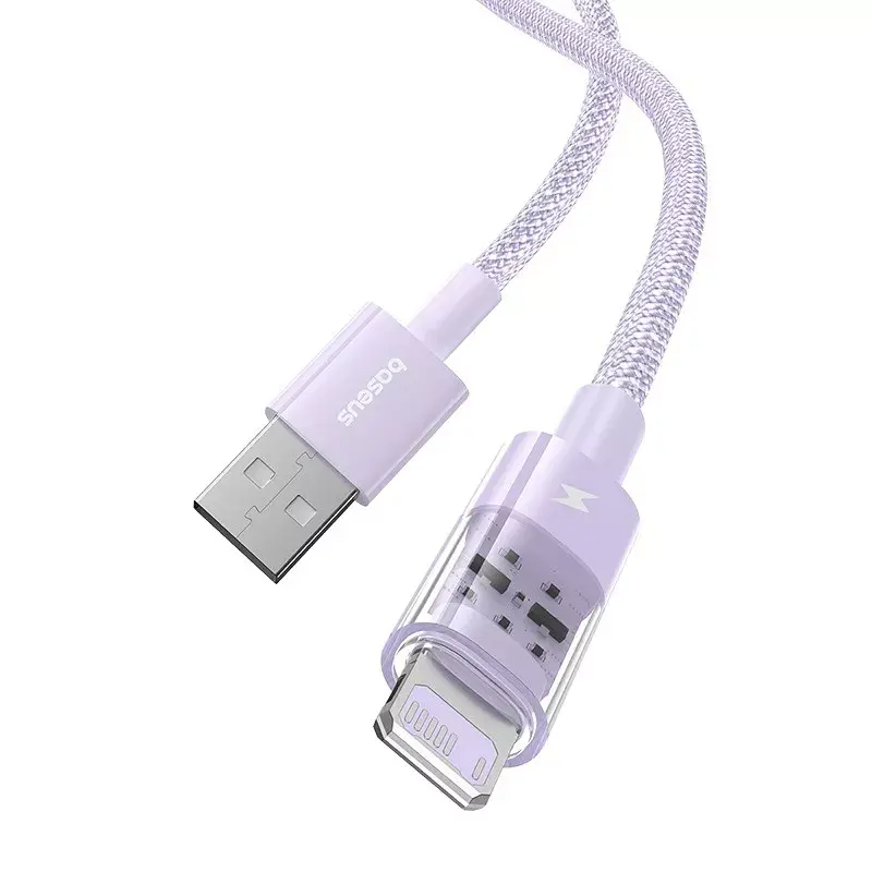 USB-laadimiskaabel Baseus Gem P10373003511-01 — 2 m, 2,4 A, USB-A to Lightning, lilla