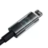 USB laadimiskaabel Baseus Gem P10373003111-00, 1 m, 2,4 A, nailonümbris, Lightning, USB-A, must