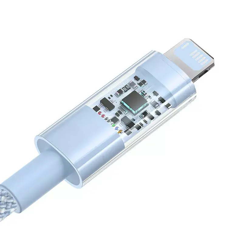 USB-kaabel Baseus Gem P10373003311-00 — 1 m, 2,4 A kiirlaadimine, Lightning/USB-A, sinine, nailonümbris