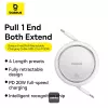 BASEUS Free2pull Expandable USB C To Ip Ligtning Fast Charging kaabel 1 M 20 W Valge