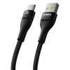 USB A - USB-C kaabel Baseus Flash 2 1 m 100 W must, USB PD, 480 Mbit/s, nailon