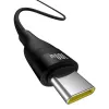 USB A - USB-C kaabel Baseus Flash 2 1 m 100 W must, USB PD, 480 Mbit/s, nailon