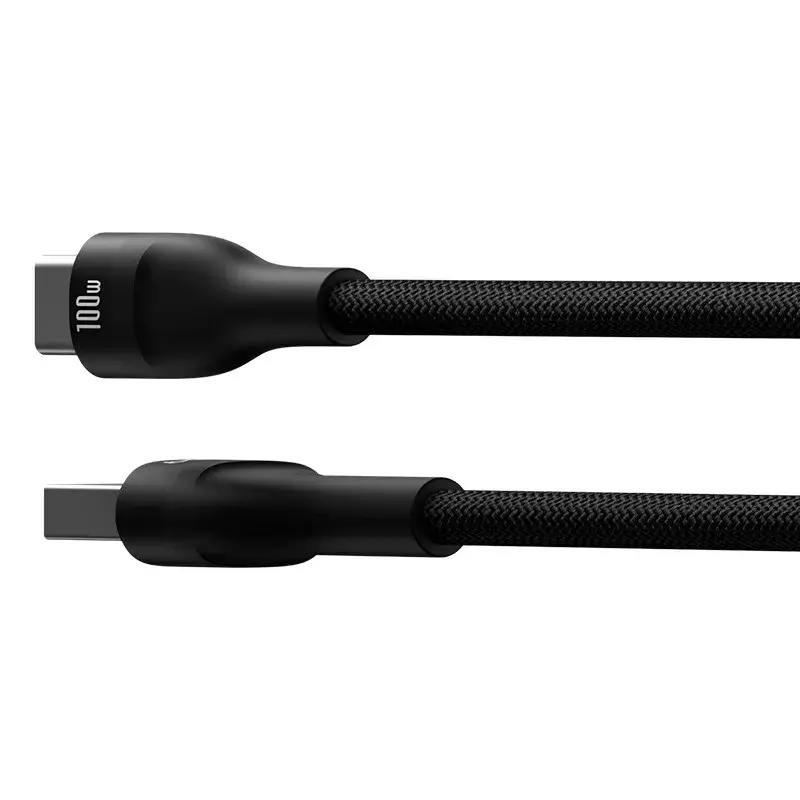 USB A - USB-C kaabel Baseus Flash 2 1 m 100 W must, USB PD, 480 Mbit/s, nailon
