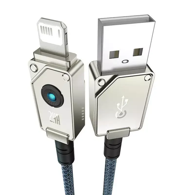 USB-A–Lightning kaabel Baseus 1 m 5 V 2,4 A valge, USB PD, 480 Mbps