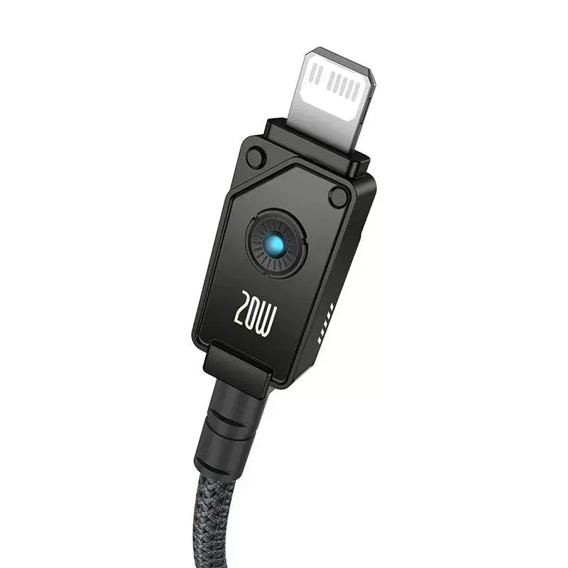 USB-C Lightning-kaabel Baseus Unbreakable 1m 20W — Aramidkiust, 480 Mbit/s, Must