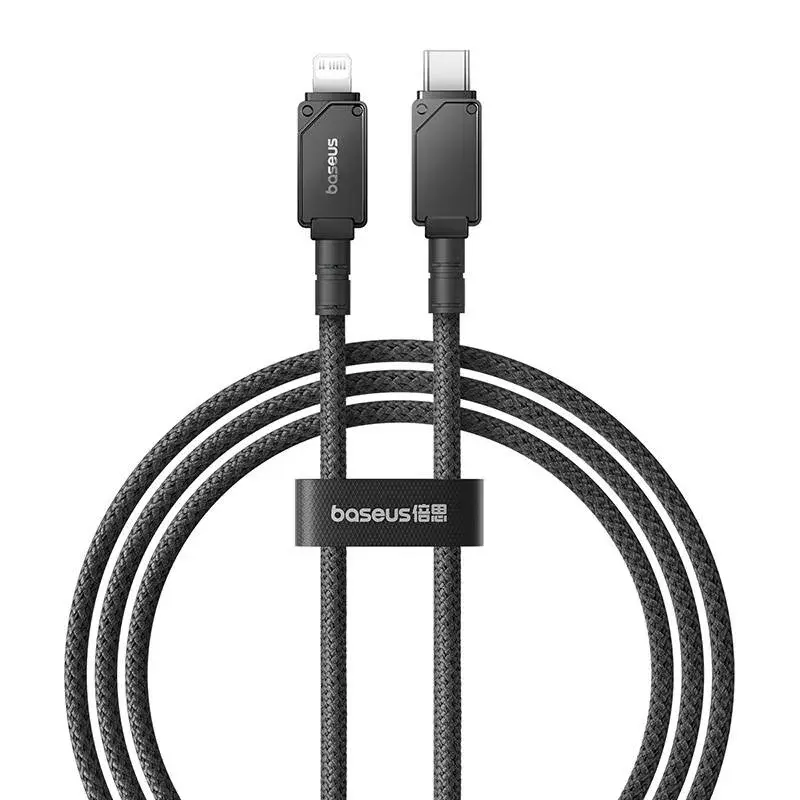 USB-C Lightning-kaabel Baseus Unbreakable 1m 20W — Aramidkiust, 480 Mbit/s, Must