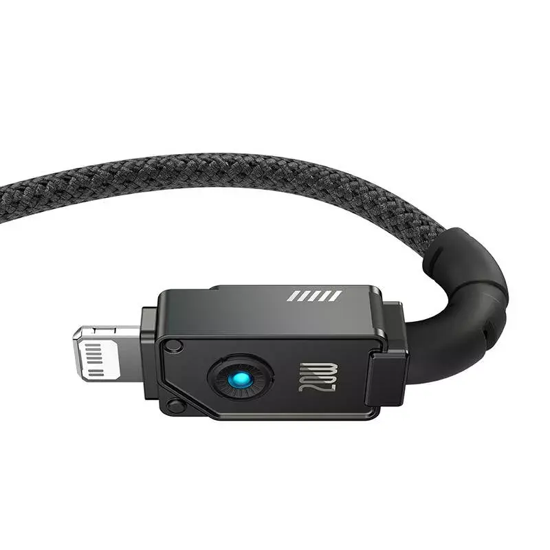 USB-C Lightning-kaabel Baseus Unbreakable 1m 20W — Aramidkiust, 480 Mbit/s, Must