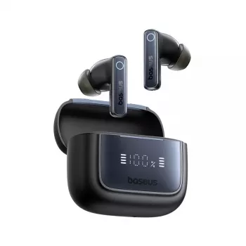 Tõelised juhtmevabad kõrvasisesed kõrvaklapid Baseus 35 True — Bluetooth 5.3, ANC, 8 h taasesitus (ANC väljas), 65 h koos laadimisümbrisega, 800 mAh ümbris, USB-C, must