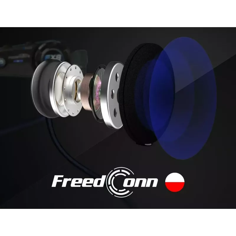 Peakomplekt FreedConn T-MAX S V4 PRO SINGLE — Bluetooth 5.1, intercom kuni 1000 m, FM-raadio, 11 h kõneaega, LiPo 500 mAh