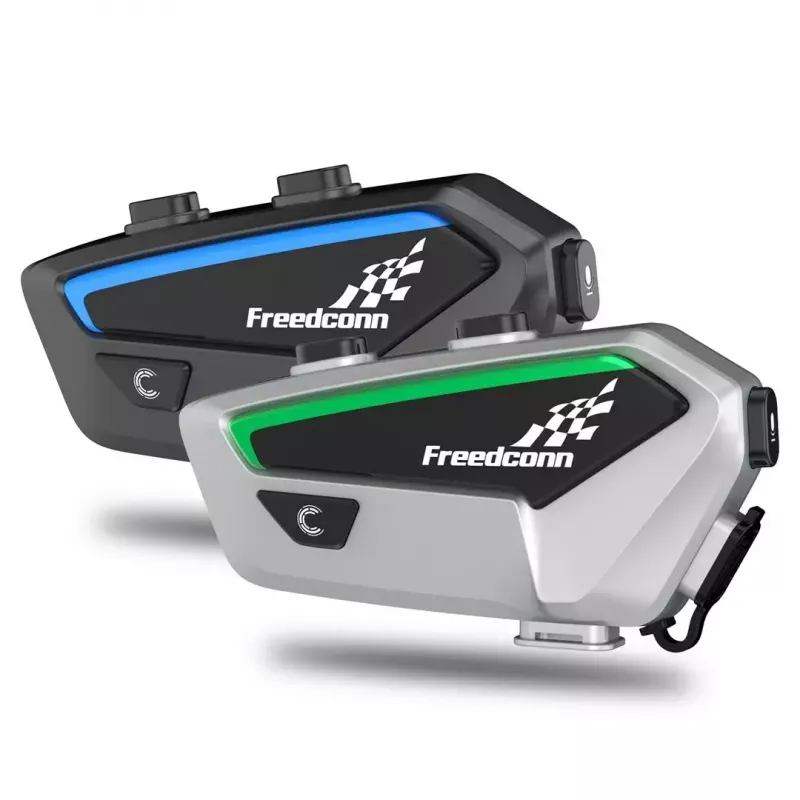 Mootorratta intercom-peakomplekt FreedConn FX Must — Bluetooth 5.0, IP67, ulatus 2000 m, 30 h kõneaega