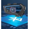 Mootorratta intercom-peakomplekt FreedConn FX Must — Bluetooth 5.0, IP67, ulatus 2000 m, 30 h kõneaega