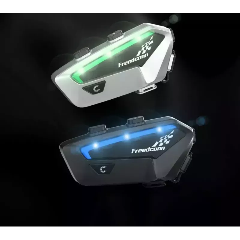 Mootorratta intercom-peakomplekt FreedConn FX Must — Bluetooth 5.0, IP67, ulatus 2000 m, 30 h kõneaega