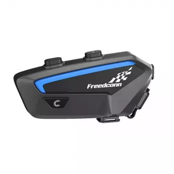 Mootorratta intercom-peakomplekt FreedConn FX Must — Bluetooth 5.0, IP67, ulatus 2000 m, 30 h kõneaega