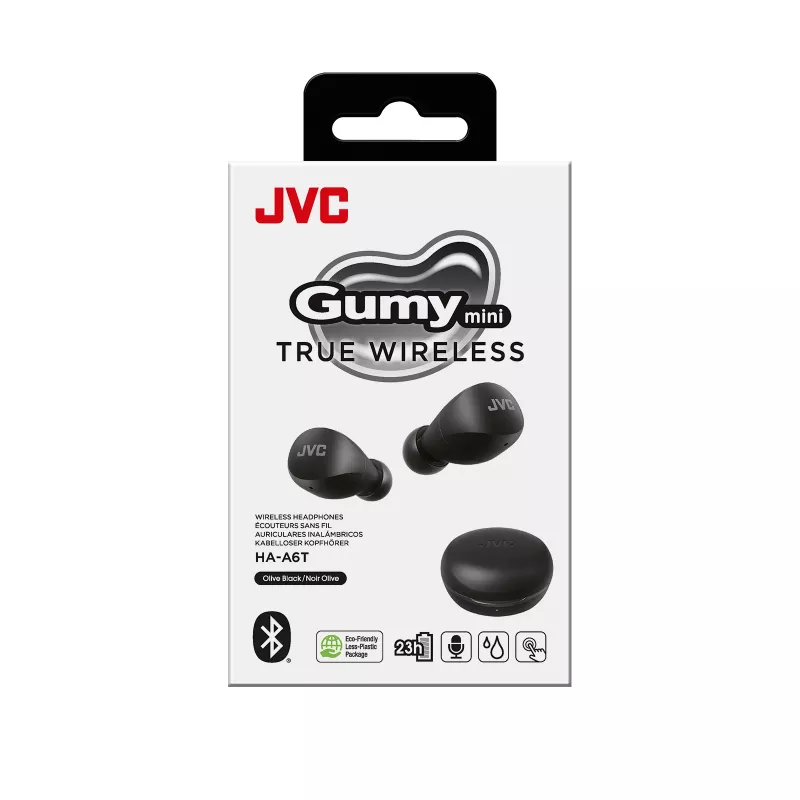 JVC Gumy Mini TWS Must, True Wireless Stereo (TWS), 20 - 20000 Hz, Kõned/Muusika, 7.6 g, Peakomplekt, Must