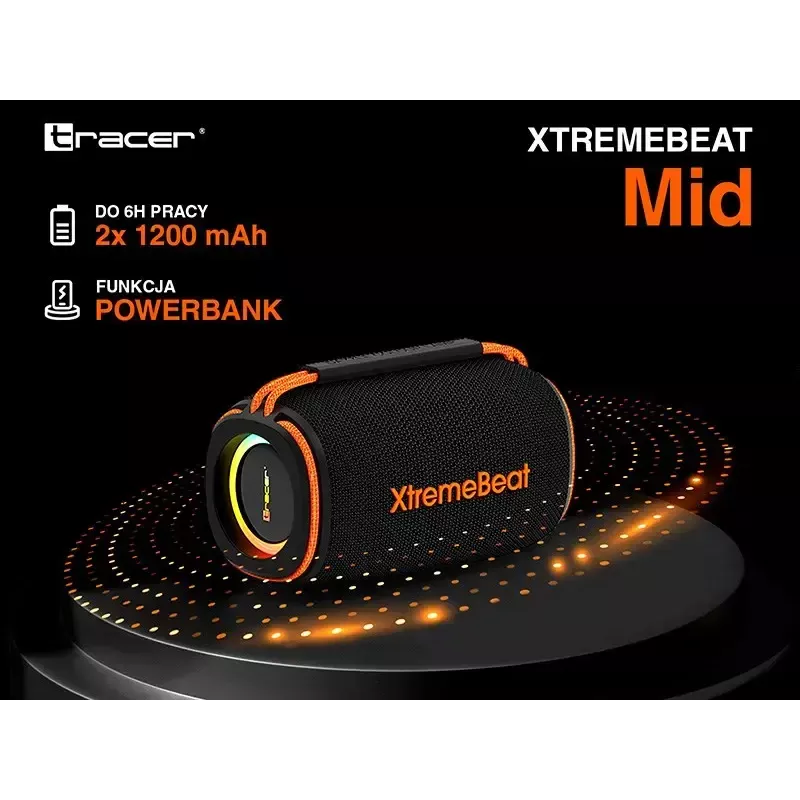 TRACER XtremeBeat TWS stereoportatiivkõlar – 15 W, IPX6, Bluetooth 5.3, 6 h, AUX/USB, mikrofon