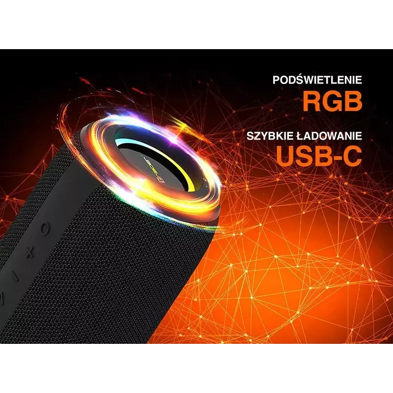 Stereo kaasaskantav kõlar TRACER XtraVox XL TWS BT RGB — 25W RMS, IPX6, Bluetooth 5.3, AUX, USB-A