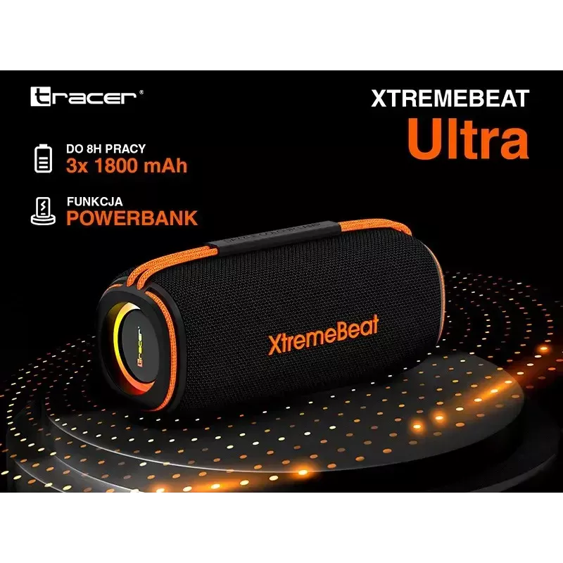Stereo kaasaskantav kõlar TRACER XtraVox XL TWS BT RGB — 25W RMS, IPX6, Bluetooth 5.3, AUX, USB-A