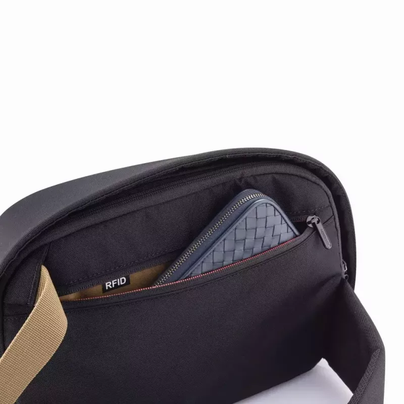 Vargusvastane seljakott XDDESIGN Bobby Sling — must, veekindel, RFID-taskud, tahvelarvutipesa, 4 L, 530 g