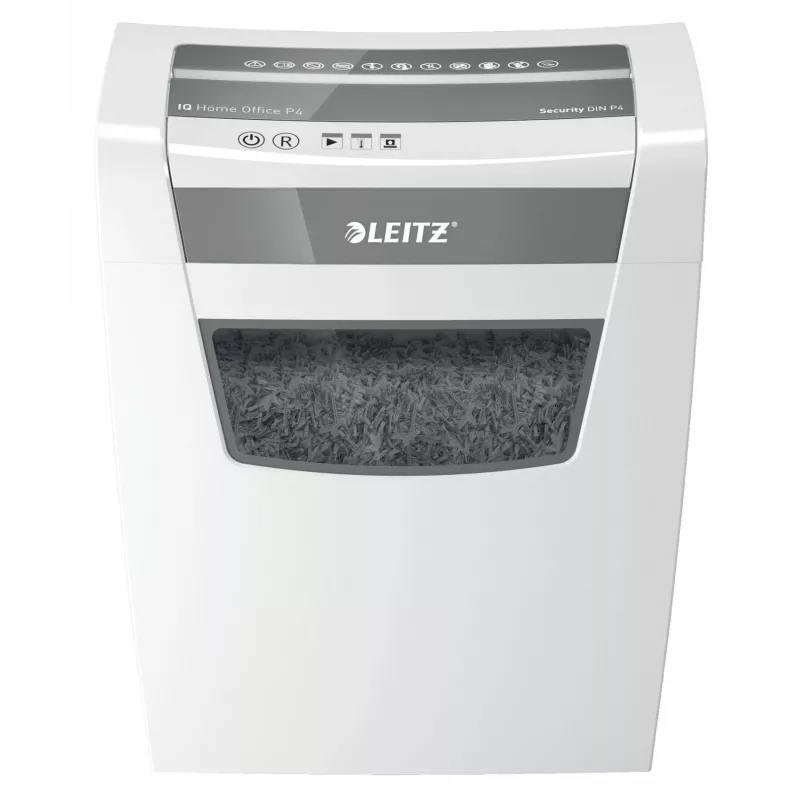 Leitz IQ Home Office paberipurustaja P4, ristlõikusega purustamine, 22 cm, 4 x 28 mm, 23 L, 225 lehte, 58 dB