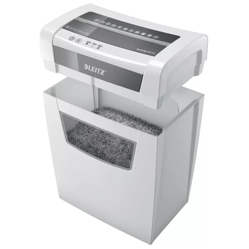 Leitz IQ Home Office paberipurustaja P4, ristlõikusega purustamine, 22 cm, 4 x 28 mm, 23 L, 225 lehte, 58 dB