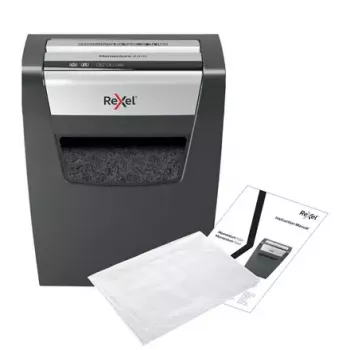 Paberihundi REXEL Momentum X410 — osakeste lõikus P-4, 4 x 28 mm, 10-leheline mahutavus, 23 l korv, ummistusvastane süsteem