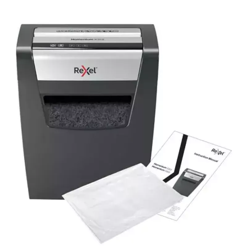 Paberihundi REXEL Momentum X312 — osakeste lõikus P-3, 12 lehte mahutavus, 23 l korv, 5 x 42 mm