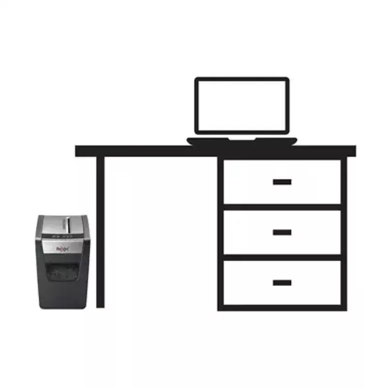 Paberipurustaja REXEL Momentum X312-SL — osaklõige 5 x 42 mm, mahutab 12 lehte, 23 L korv, nuppjuhtimine