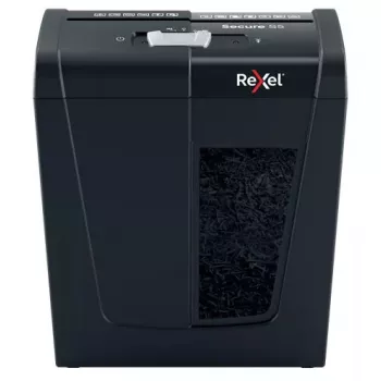 Paberipurustaja REXEL Secure S5 — ribapurustaja, 5-leheline mahutavus, 6 mm lõige, 10 L korv, P-2 turvalisus, must
