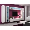 Vitriinkapp Cama Meble VIGO 180 seinale paigaldatav klaasvitriin 1800×400×300 mm valge/valge läige