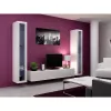 Vitriinkapp Cama Meble VIGO 180 seinale paigaldatav klaasvitriin 1800×400×300 mm valge/valge läige