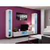 Vitriinkapp Cama Meble VIGO 180 seinale paigaldatav klaasvitriin 1800×400×300 mm valge/valge läige