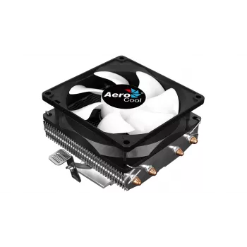 CPU jahuti AEROCOOL Air Frost 4 — 4 soojustoru, 90 mm ventilaator, TDP 125 W, alumiiniumribid, must