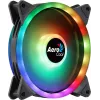 Aerocool DUO14 PC ventilaator 14cm ARGB LED kahekordne rõngas vibratsioonivastane 6 kontaktiga must