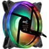 Aerocool DUO14 PC ventilaator 14cm ARGB LED kahekordne rõngas vibratsioonivastane 6 kontaktiga must