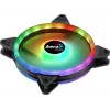 Aerocool DUO14 PC ventilaator 14cm ARGB LED kahekordne rõngas vibratsioonivastane 6 kontaktiga must