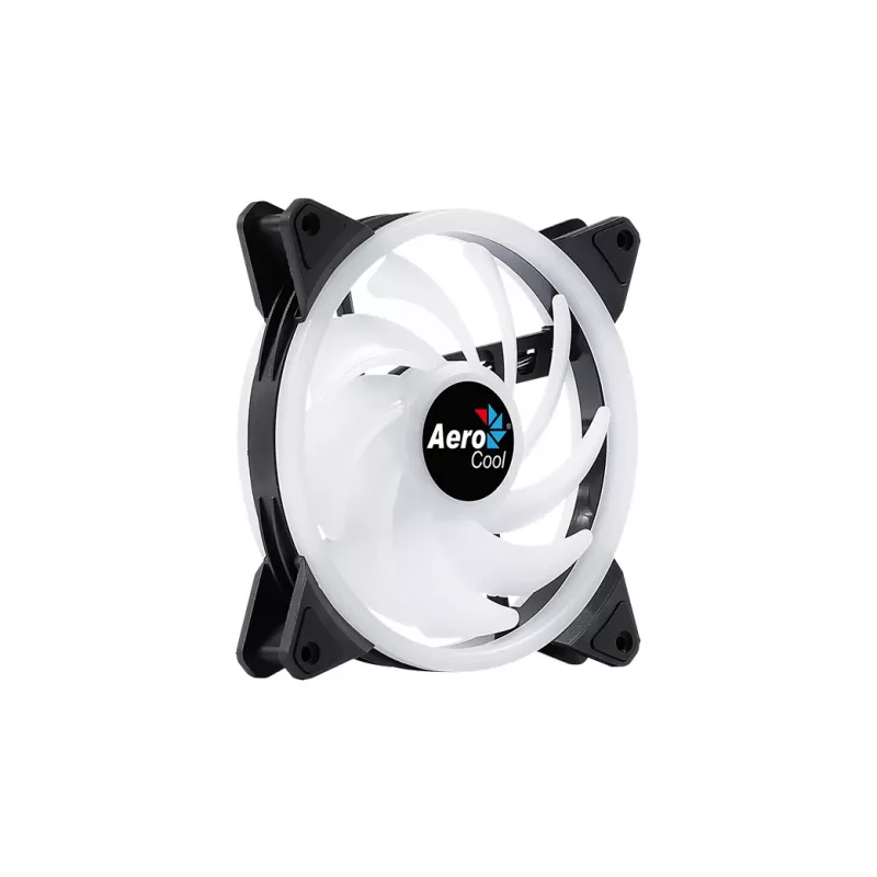 Aerocool DUO14 PC ventilaator 14cm ARGB LED kahekordne rõngas vibratsioonivastane 6 kontaktiga must