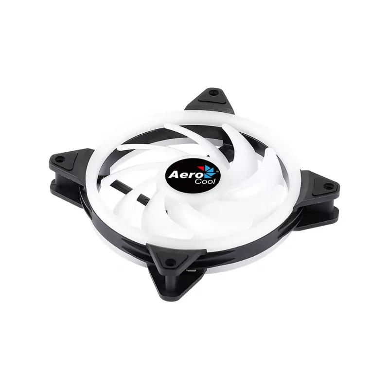 Aerocool DUO14 PC ventilaator 14cm ARGB LED kahekordne rõngas vibratsioonivastane 6 kontaktiga must