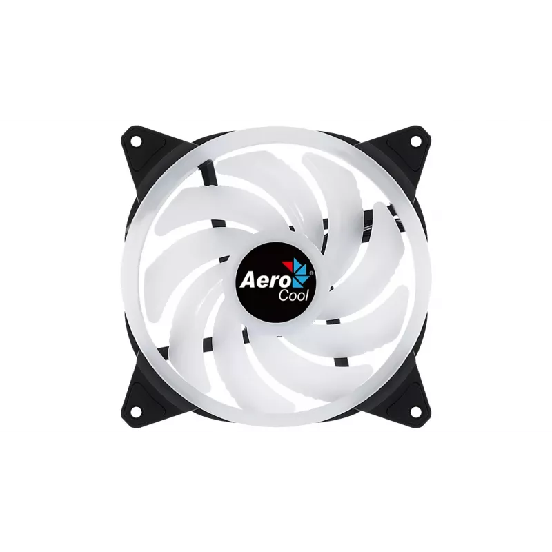 Aerocool DUO14 PC ventilaator 14cm ARGB LED kahekordne rõngas vibratsioonivastane 6 kontaktiga must