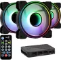 Aerocool MIRAGE12PRO Komplekt 3x Ventilaator PC 12cm ARGB 6 Pin Hub Vaikne Must