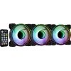 Aerocool MIRAGE12PRO Komplekt 3x Ventilaator PC 12cm ARGB 6 Pin Hub Vaikne Must