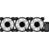 Aerocool MIRAGE12PRO Komplekt 3x Ventilaator PC 12cm ARGB 6 Pin Hub Vaikne Must