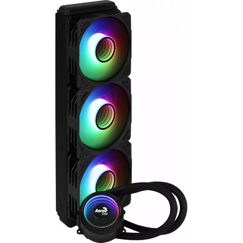 Aerocool MIRAGEL360 vedelikjahutusega protsessori jahuti 3x12cm ARGB ventilaator TDP 550W must
