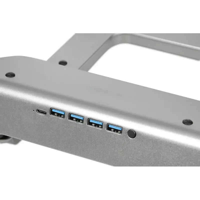 Sülearvuti jahutusalus IBOX NC06 kuni 17,3-tollistele – alumiinium, reguleeritav kõrgus, 4 USB-porti, vaiksed ventilaatorid