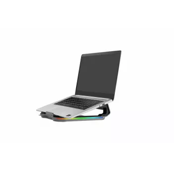 Sülearvuti jahutusalus IBOX NC06 kuni 17,3-tollistele – alumiinium, reguleeritav kõrgus, 4 USB-porti, vaiksed ventilaatorid