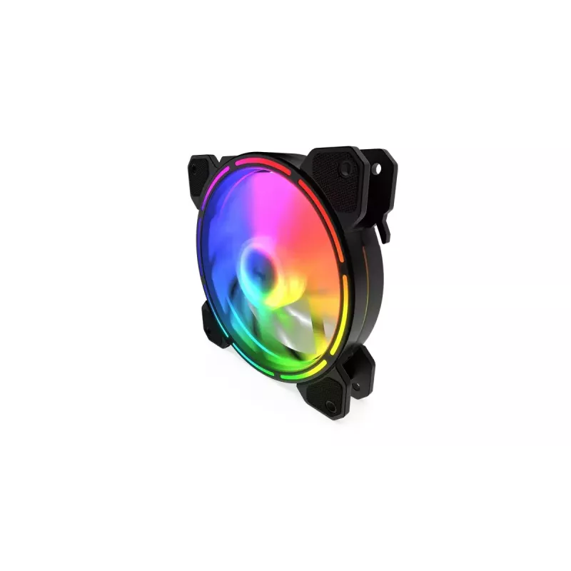 Korpuse ventilaator KRUX KRX0067 120mm ARGB LUNAR 120, 1200 p/min, hüdrauliline laager, 12 V, 5 V LED, 3-kontaktiline pistik, vibratsioonivastane